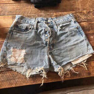Vintage 501 Levi's Cut-Off Distressed Jean Shorts